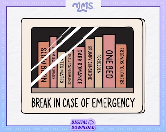 Book Tropes Emergency Svg Cut File For Cricut, Booktok, Book Lover Svg, Bookish Png For Stickers, Bookmarks, Shirts, Libbey Cups & Keychains