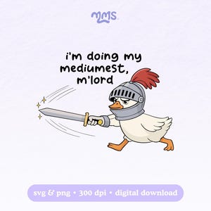 Archivo de ganso divertido para Cricut y Silhouette, SVG de rana adorable, PNG de salud mental divertido para pegatinas, camisetas, tazas Libbey y llaveros / My Mediumest