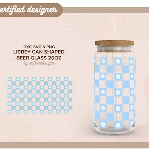 CHECK MATE ⟡ checkered, checkers svg libbey 20oz beer can glass svg cut wrap file, retro svg wrap files for cricut includes png, svg and dxf