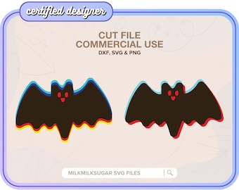 3D BAT SVG Cut File For Cricut or Silhouette, Cute Halloween Svg Design, Bats Svg, Bats Clipart, Sublimation Pattern, Halloween Clipart