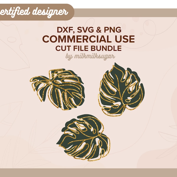 MONSTERA LEAVES SVG Cut File For Cricut or Silhouette, Tropical Leaves Sublimation, Png Pattern, Plant Bundle | Monstera Offset