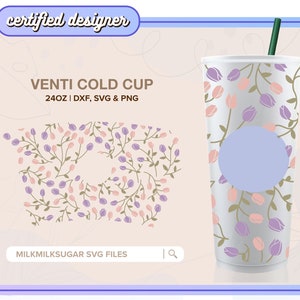 TULPVERWINDING ⟡ zomerbloemen svg wrap svg voor Sbux venti cup, png dxf svg downloadbestanden voor cricut, silhouette cameo, Tropical