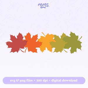 Archivo de corte SVG de hojas de otoño para Cricut o Silhouette, sublimación de hojas de otoño, hojas de otoño SVG, hoja de arce, hojas de arce SVG / Ombre de otoño