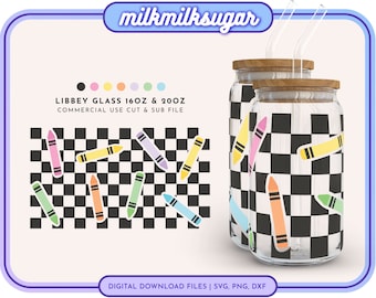 RETRO TEACHER Svg Wrap For Libbey 16oz & 20oz Can Glass, Teacher Appreciation Cup, Teacher Gift Svg, Teacher Libbey Glass Wrap, Crayon Svg