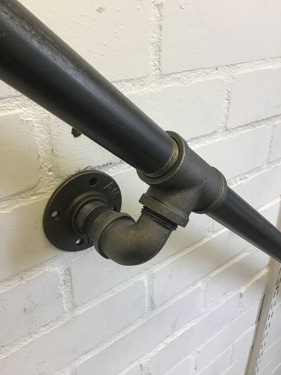 Stair Rail Banister Made From Industrial Pipe Staircase Etsy