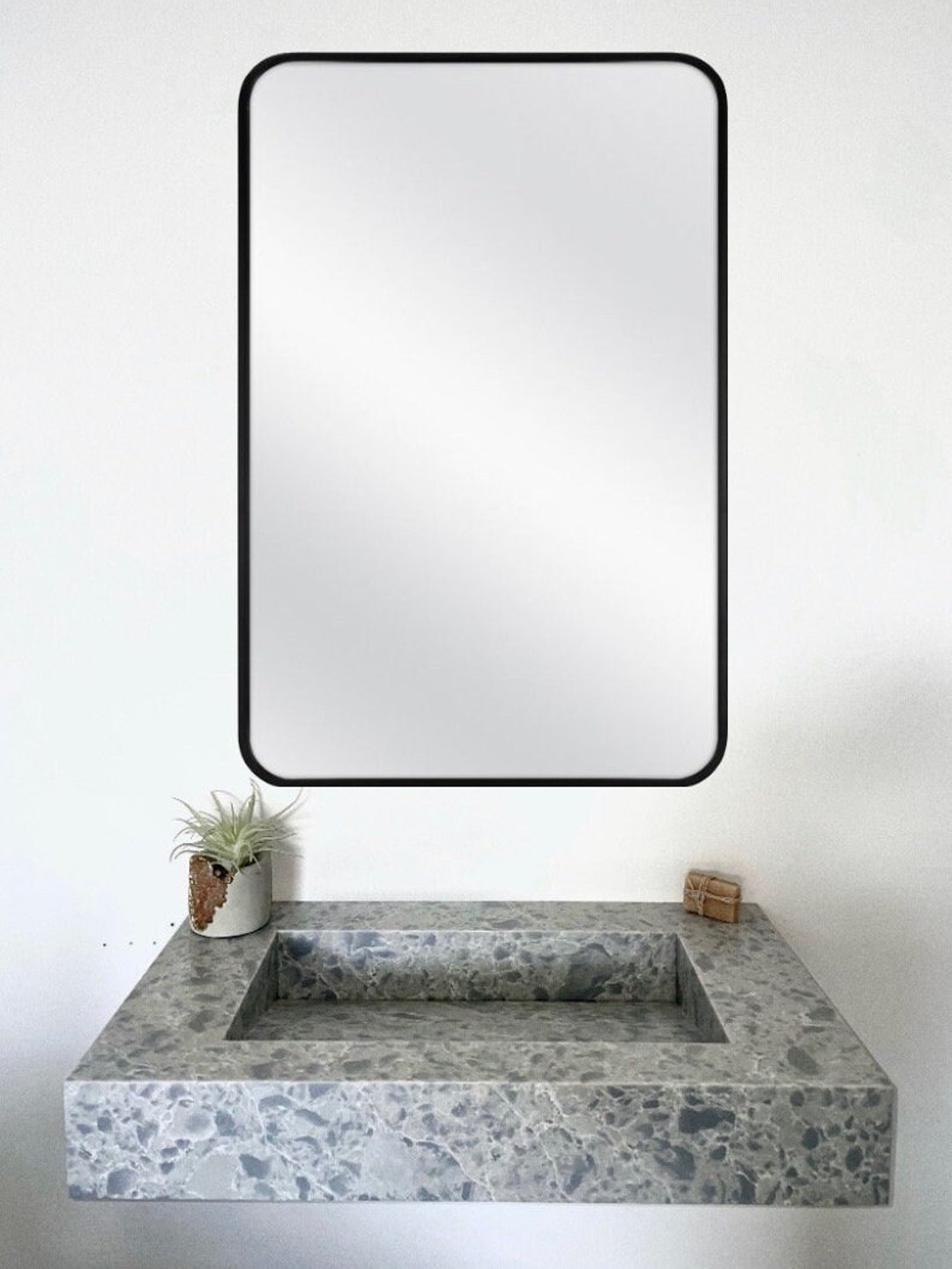 Wall Mounted Sink / Vanity Sink/ Integrated Quartz Sink / Etsy