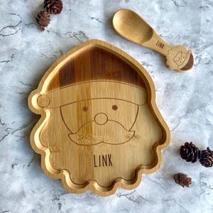 Santa Bamboo Plate, Christmas, gift