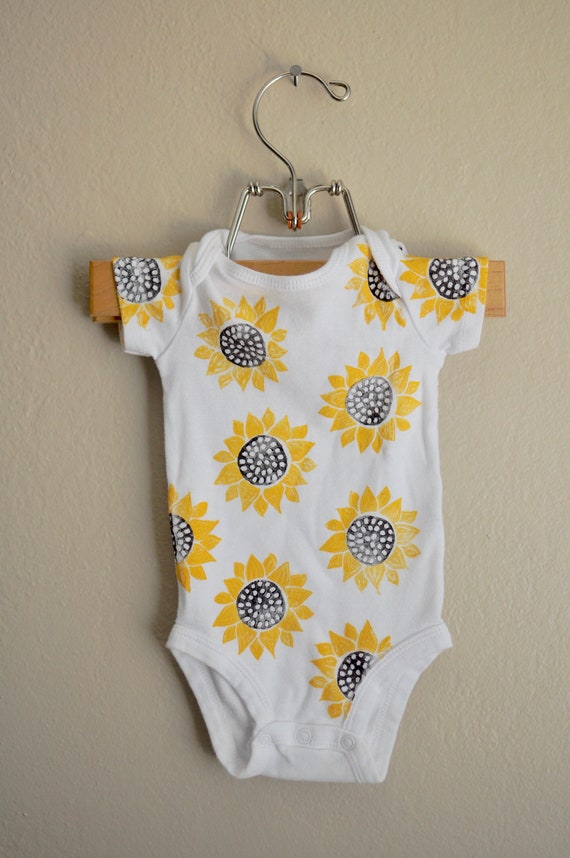 sunflower baby romper