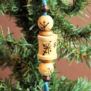 Wood burned Snowflake Christmas Ornament