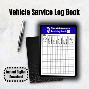 Car Maintenance Tracker Printable PDF | Vehicle Service Log Book | Oil Change Record | Auto Maintenance Planner | Car Repair Tracking Sheet