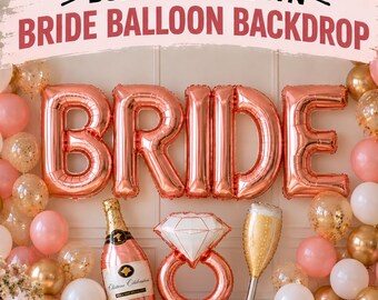 Bachelorette Party Backdrop & Decorations – BRIDE Balloons, Build Your Own