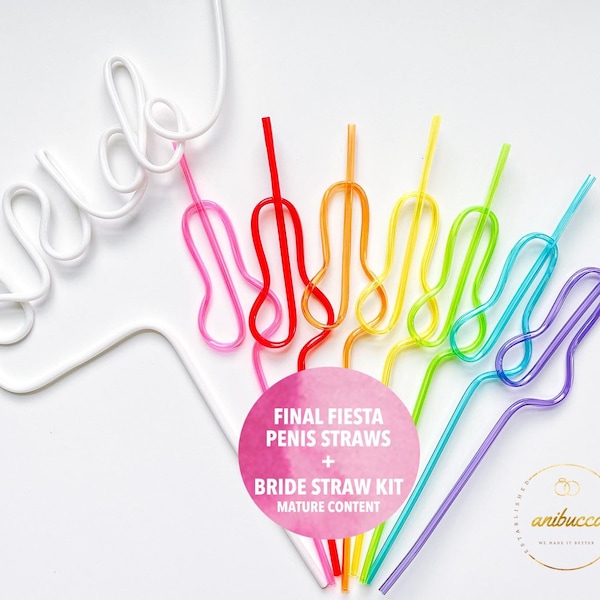 Final Fiesta Theme Swirly Bach Straws and Bride Straw She Said Si Bachelorette Party Favor Supplies Bachelorette Party Decoration Kit Shower