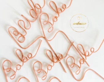XL Rose Gold Babe and Bride Bachelorette Party Straw Brides Babes Bridesmaid Party Favor Babe Bachelorette Party Straws Bride To Be Gift