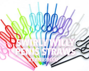 10 DICKY SIPPING DRINK STRAWS BACHELORETTE PARTY PLASTIC FAVOR WHITE NOVELTY GAG