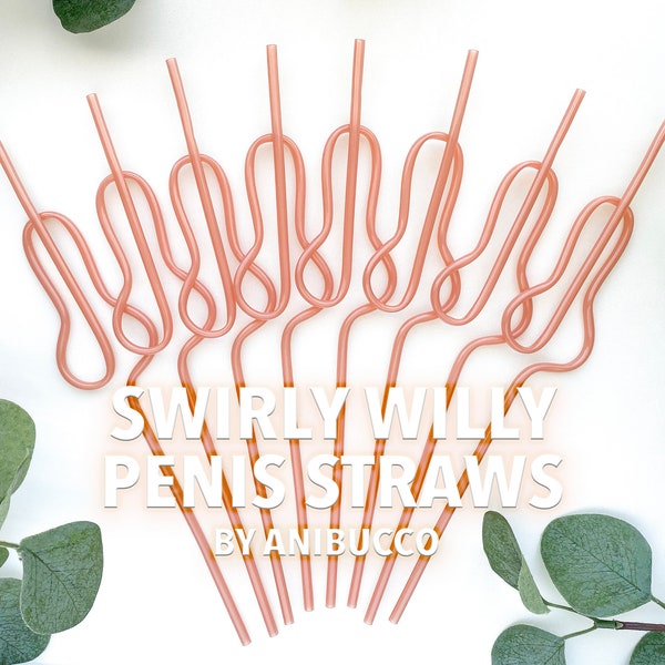 Bachelorette Party Favor Rose Gold Swirly Penis Straws Bachelorette Party Supplies Bridal Wedding Shower Bachelorette Decoration Bride Straw