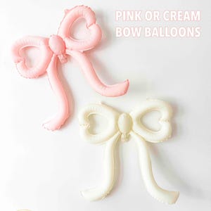 Pink Bow Balloon, Coquette Party Decor, She&#39;s Tying the Knot, Soft Girl Bachelorette,Bridal Shower, Baby Shower,Birthday,Bow Theme Tea Party