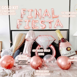 Rose Gold FINAL FIESTA Bachelorette Party Decorations Set She Said Si Mexico Tropical Bridal Shower Bach Bash Supplies Tulum Vibes 16 inches
