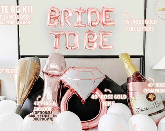 Rose Gold BRIDE TO BE Balloon Bach Kit Bachelorette Party Supplies Bridal Shower Decorations Bachelorette On Cloud 9 Balloon Banner 16 inch
