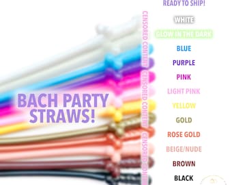 Bachelorette Party Straws Bach Party Supplies Favors Decorations Drink Markers for Cups Funny Bridesmaid Gift Bags Choose Your Colors