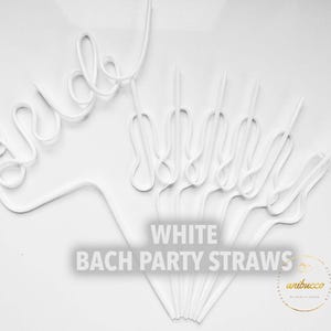Pastel Pink Swirly Coquette Bachelorette Party Favors, Disco Bride Straw, In My Bride Era Bachelorette Party, Bikini Bachelorette Straws Set White