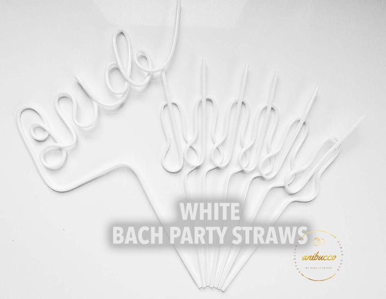 Pastel Pink Swirly Coquette Bachelorette Party Favors, Disco Bride Straw, In My Bride Era Bachelorette Party, Bikini Bachelorette Straws Set White