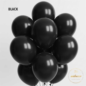 Gold Chrome Balloons, Confetti & Metallic Balloons for Bachelorette, Wedding, Baby Shower, Birthday, Arch Garland Decor, Party Supplies Black