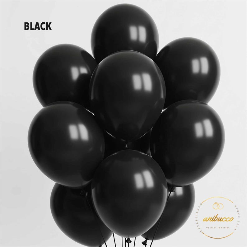 Gold Chrome Balloons, Confetti & Metallic Balloons for Bachelorette, Wedding, Baby Shower, Birthday, Arch Garland Decor, Party Supplies Black