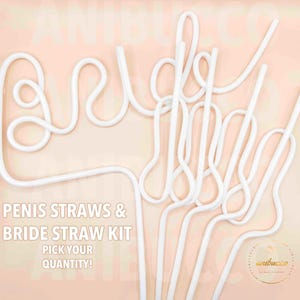 White Swirly Bachelorette Straws +Bride Straw for Bachelorette Party,Bach Party Favors,Disco Bride,Camping Bachelorette Gifts,Nashville Bach image 1