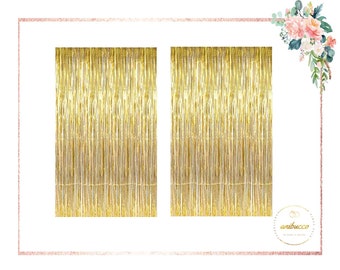 Gold Foil Fringe Curtain Backdrop: Bridal Shower Party Decor