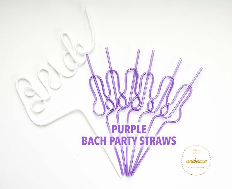 Pastel Pink Swirly Coquette Bachelorette Party Favors, Disco Bride Straw, In My Bride Era Bachelorette Party, Bikini Bachelorette Straws Set Purple