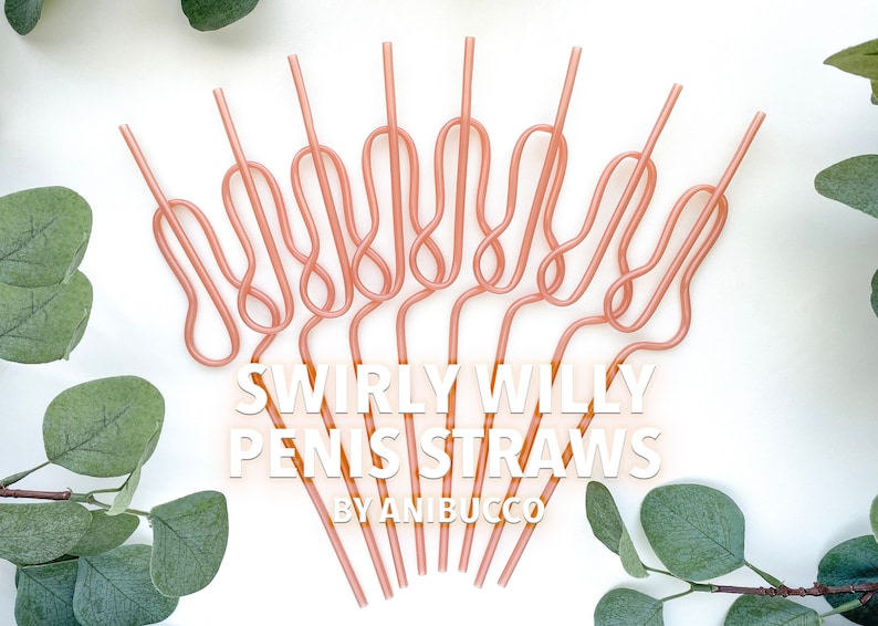 Rose Gold Swirly Penis Straws Bachelorette Party Favor Bachelorette Party Supplies Bridal Wedding Shower Bachelorette Decoration Bride Straw 