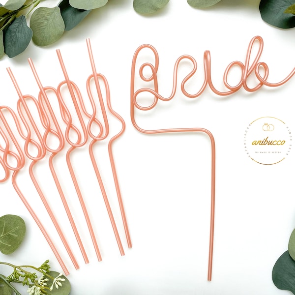 Rose Gold Bachelorette Party Supply Straws Bride Straw Party Supplies Bachelorette Party Favors Bachelorette Decorations Reusable Bach Straw