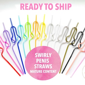 Swirly Bachelorette Straws,Penis Straws, Bikini Bach Party Favors,In My Bride Era,Pearls and Prosecco,Beach Bachelorette Decor, Bride or Die
