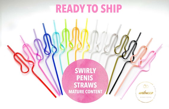 Penis Sipping Straws 10Pack Drinking Straw Bachelorette Party Favor Decor ES 