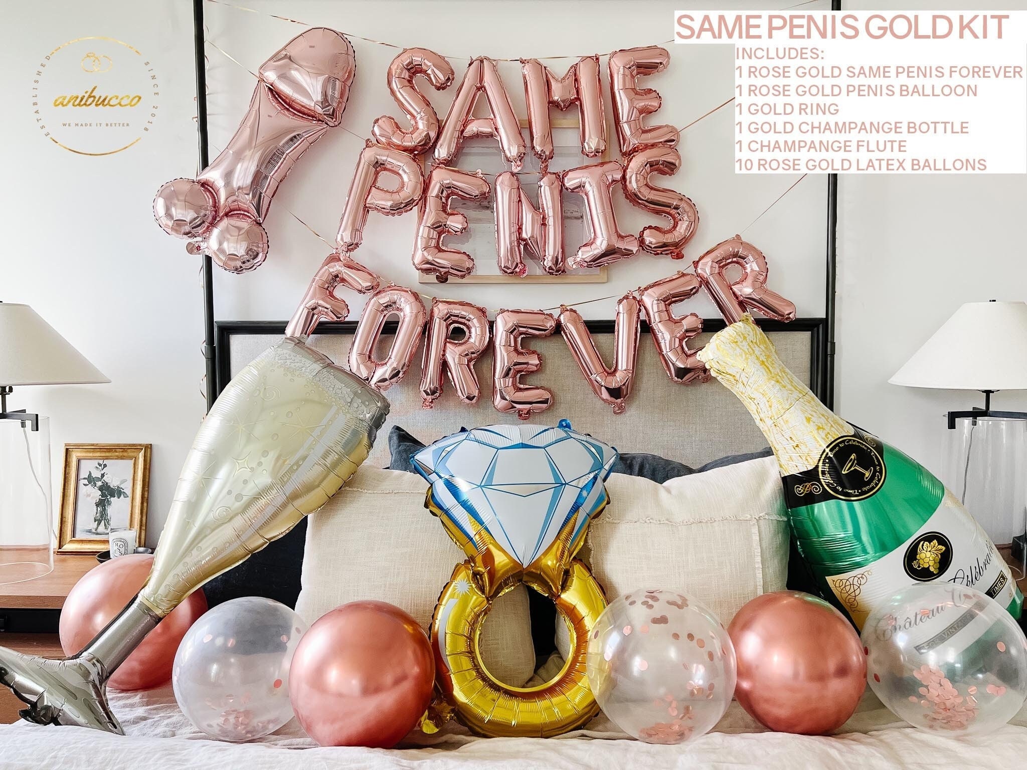 Same Penis Forever Rose Gold Foil Balloons Letter