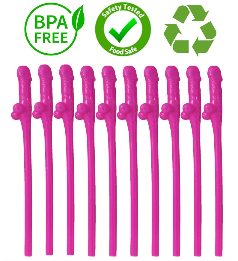 Penis Straws Party Supplies Bachelorette Party Favor PINK 5-50 Pack Bach Bash Party Decorations Bridal Wedding Shower Drinking Game
