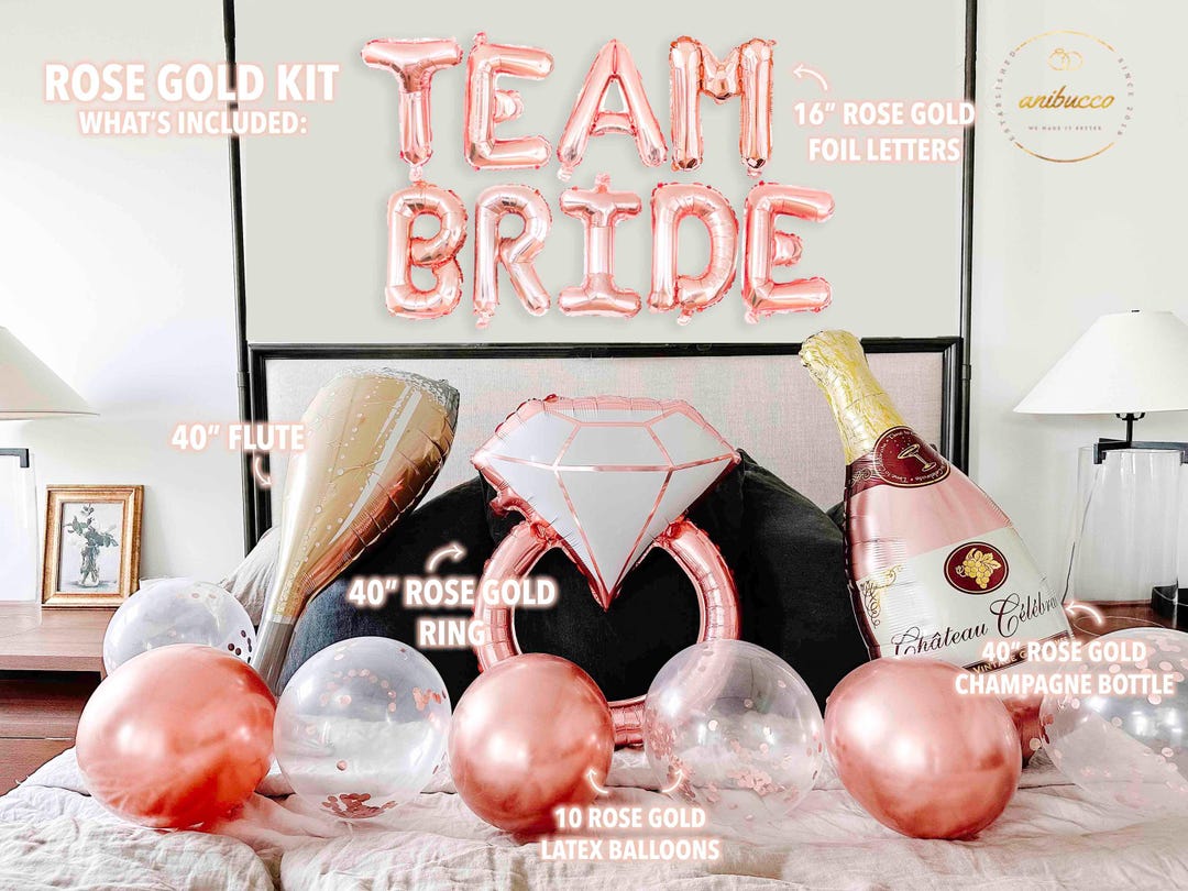 Team Bride Rose Gold Bachelorette Balloon Kit - Etsy