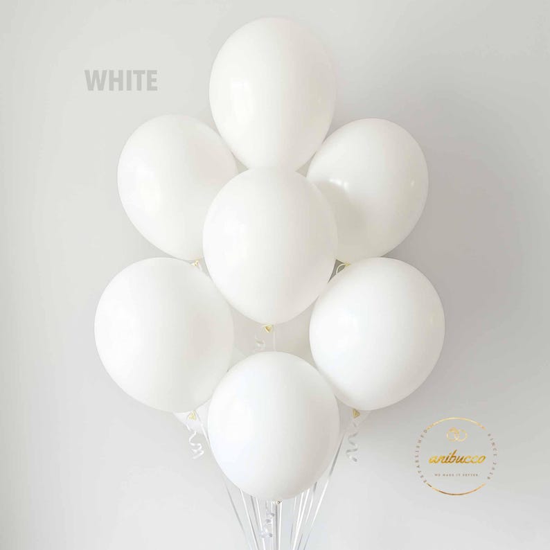 Gold Chrome Balloons, Confetti & Metallic Balloons for Bachelorette, Wedding, Baby Shower, Birthday, Arch Garland Decor, Party Supplies White