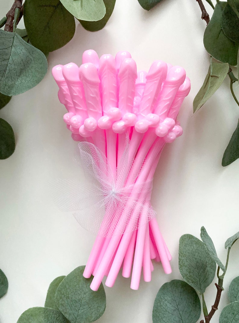 Penis Straws Party Supplies Bachelorette Party Favor PINK 5-50 Pack Bach Bash Party Decorations Bridal Wedding Shower Drinking Game
