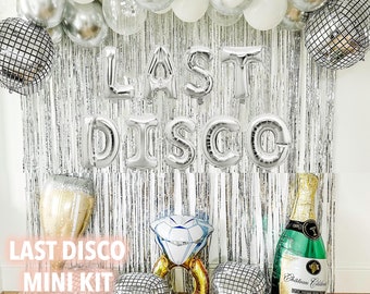 Last Disco Bachelorette Garland,Disco Bride Bachelorette Decorations,Dancing Queen,Groovy Bachelorette Party,Silver & White Balloon Arch Kit