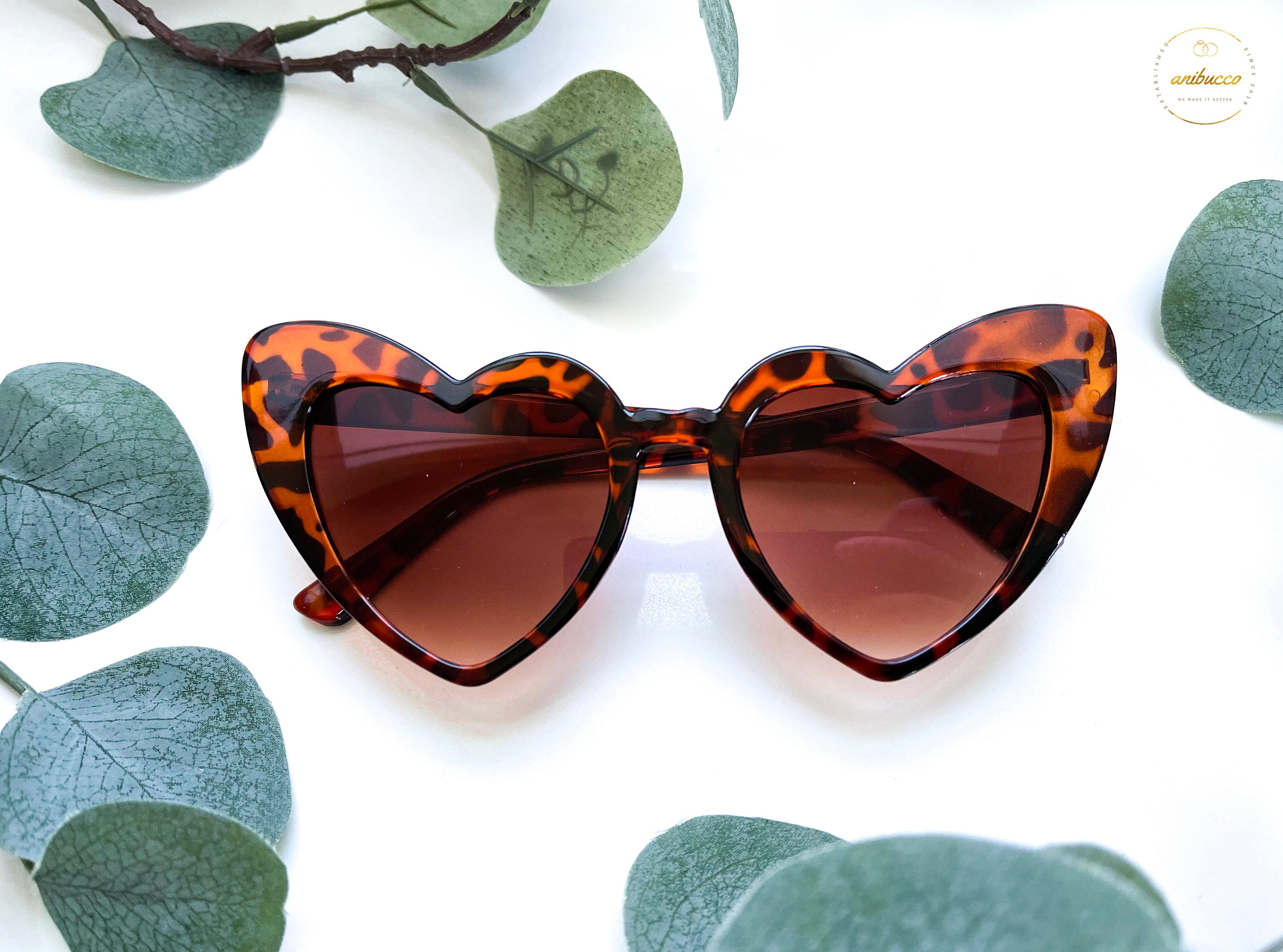 Heart-Shaped Crystal Sunglasses - Brown and Gold Y2K SUNGLASSES | Y2k 2000s Vintage Style Brown Oversized  main image 4
