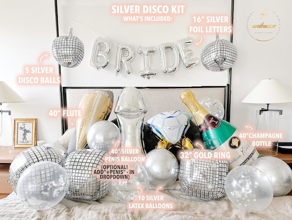 Silver Bride 16 Inch Foil Letters Last Disco Bride Space Cowgirl Bach Supplies Bachelorette Party Decorations Bridal Shower Bach Backdrop