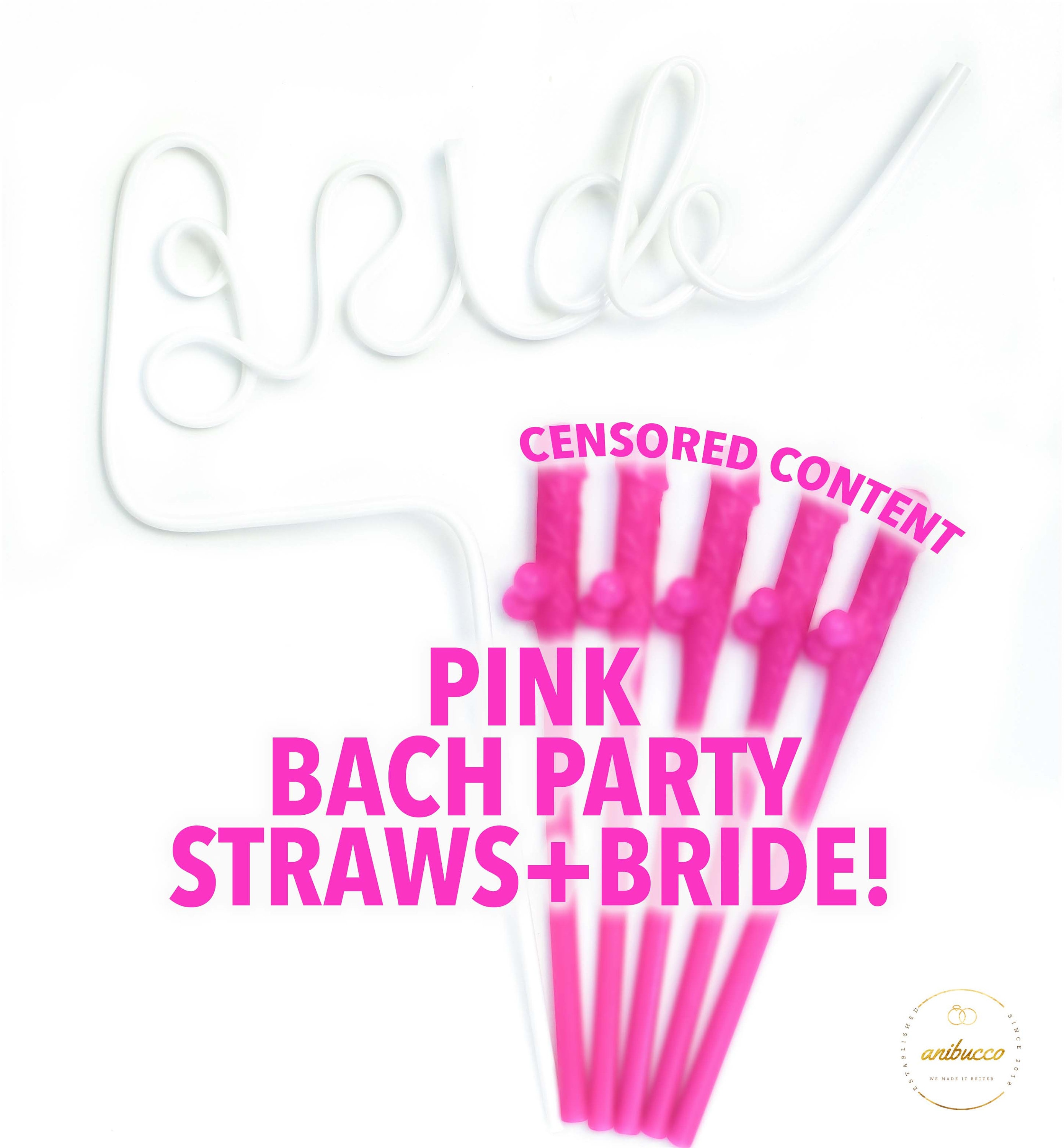 Bachelorette Party Penis Straws - Set of 30 pcs Pink, Black, Purple - Best  Bride Shower Decoration