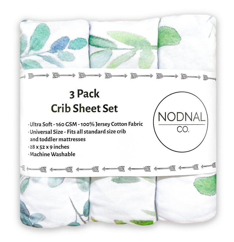 Floral Leafy Mini Crib Sheets/pack N Play Set Cotton Fitted Etsy