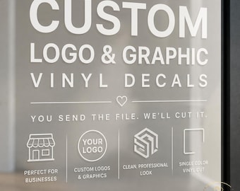 Custom Business Logo Decal | Send Your Own Design | Personalized Vinyl Sticker for Mirror, Window, Wall, or Sign | Pre Made Logo
