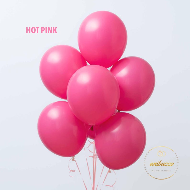 Gold Chrome Balloons, Confetti & Metallic Balloons for Bachelorette, Wedding, Baby Shower, Birthday, Arch Garland Decor, Party Supplies Hot Pink