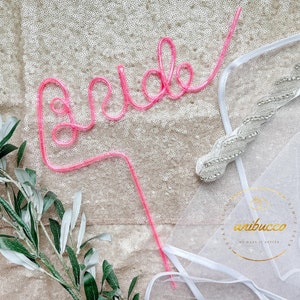 White Bride Straw Bachelorette Party Supplies Bachelorette Party Decoration Bride to Be Bridal Gift Wedding Shower Hen Party Gift for Bride Pink Bride Straw