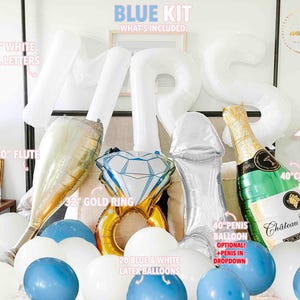 White MRS Bachelorette Balloon,Lesbian Bachelorette Party,Future Mrs,Something Blue Bachelorette Decorations,Apres Ski,Team Bride,Last Toast