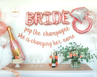 Ultimate Rose Gold Bachelorette Party Kit Balloons Pop The Champagne Banner Trendy Bride To Be Sash Decor for the Perfect Final Fling