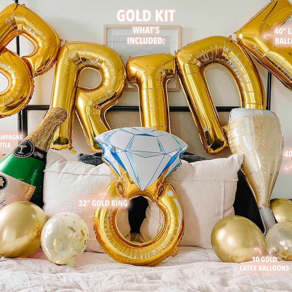 Gold XL BRIDE Bachelorette Party Balloons Jumbo Letters Bach Decoration Bridal Shower Final Fiesta Decor Wedding Bridal Photo Booth Backdrop